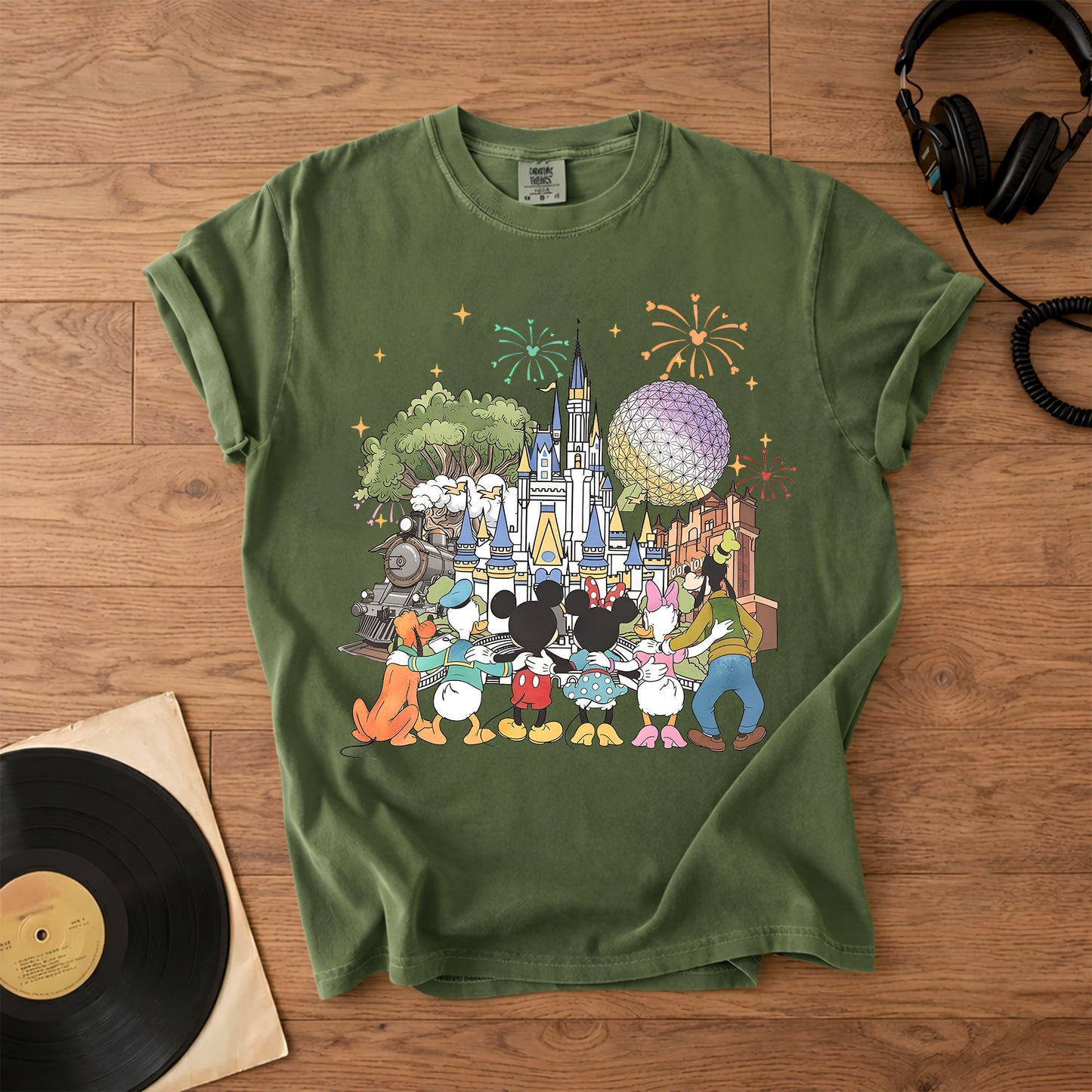 Vintage Disney World T-Shirt, Mickey Minnie Friends Castle Tee, Magic Kingdom Fireworks Shirt, Disney Family Vacation Gift