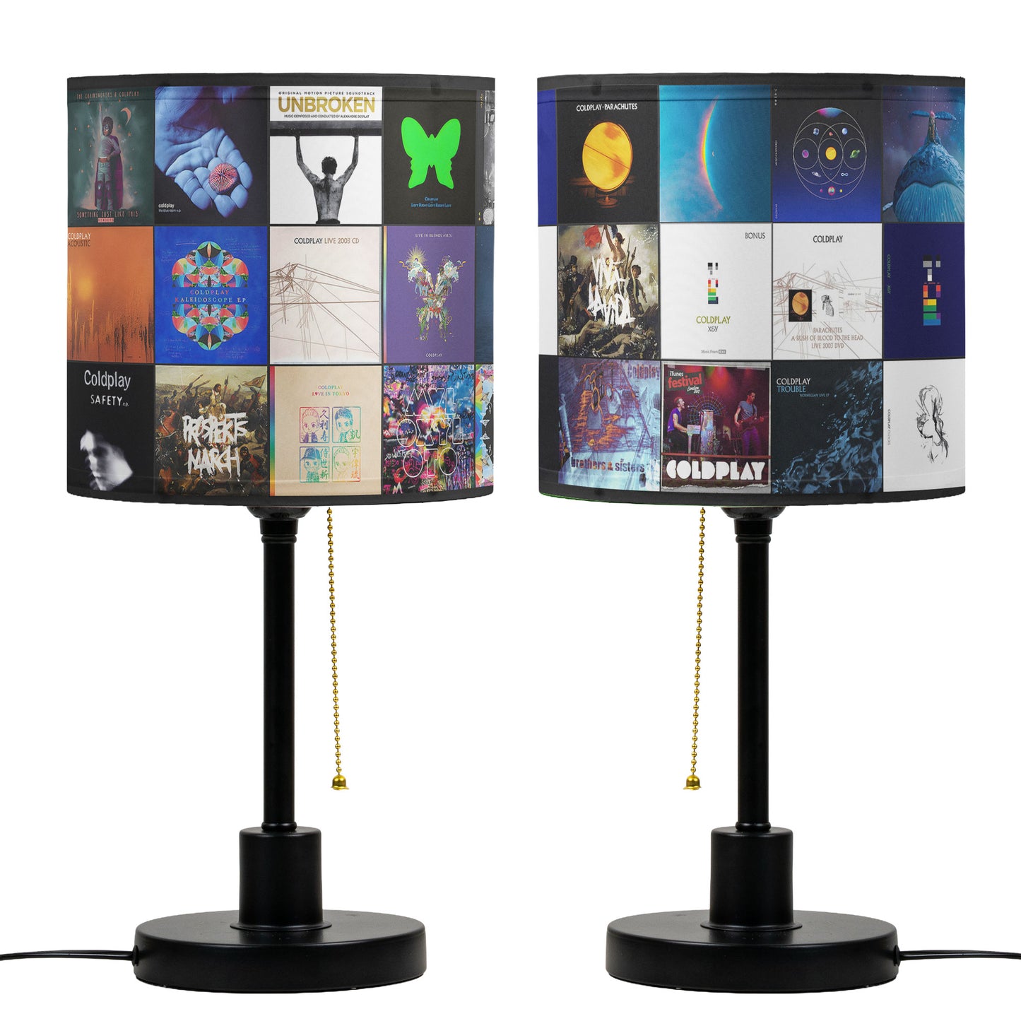 Coldplay Album Collage Table Lamp – Modern Rock Music Decor