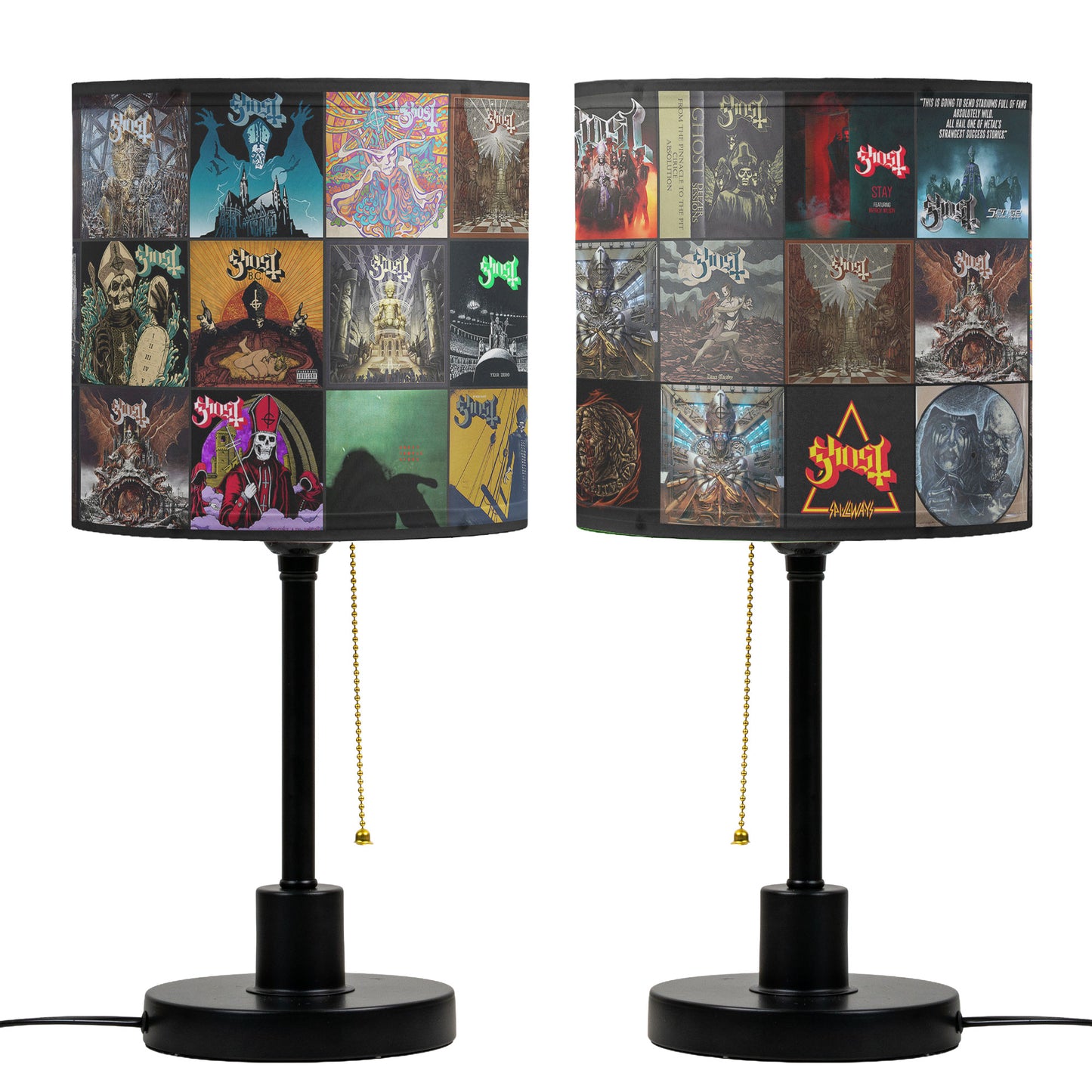 Ghost Table Lamp – Cylinder & Pyramid Design Occult Rock Decor