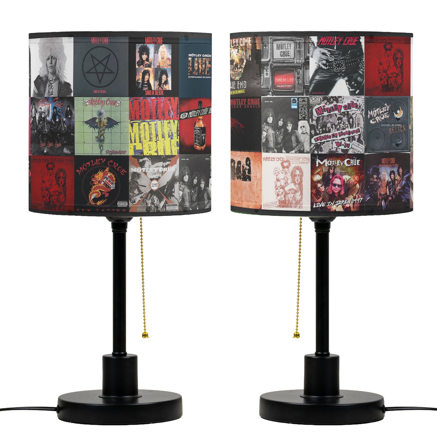 Mötley Crüe Table Lamp – Cylinder & Pyramid Design Music Decor