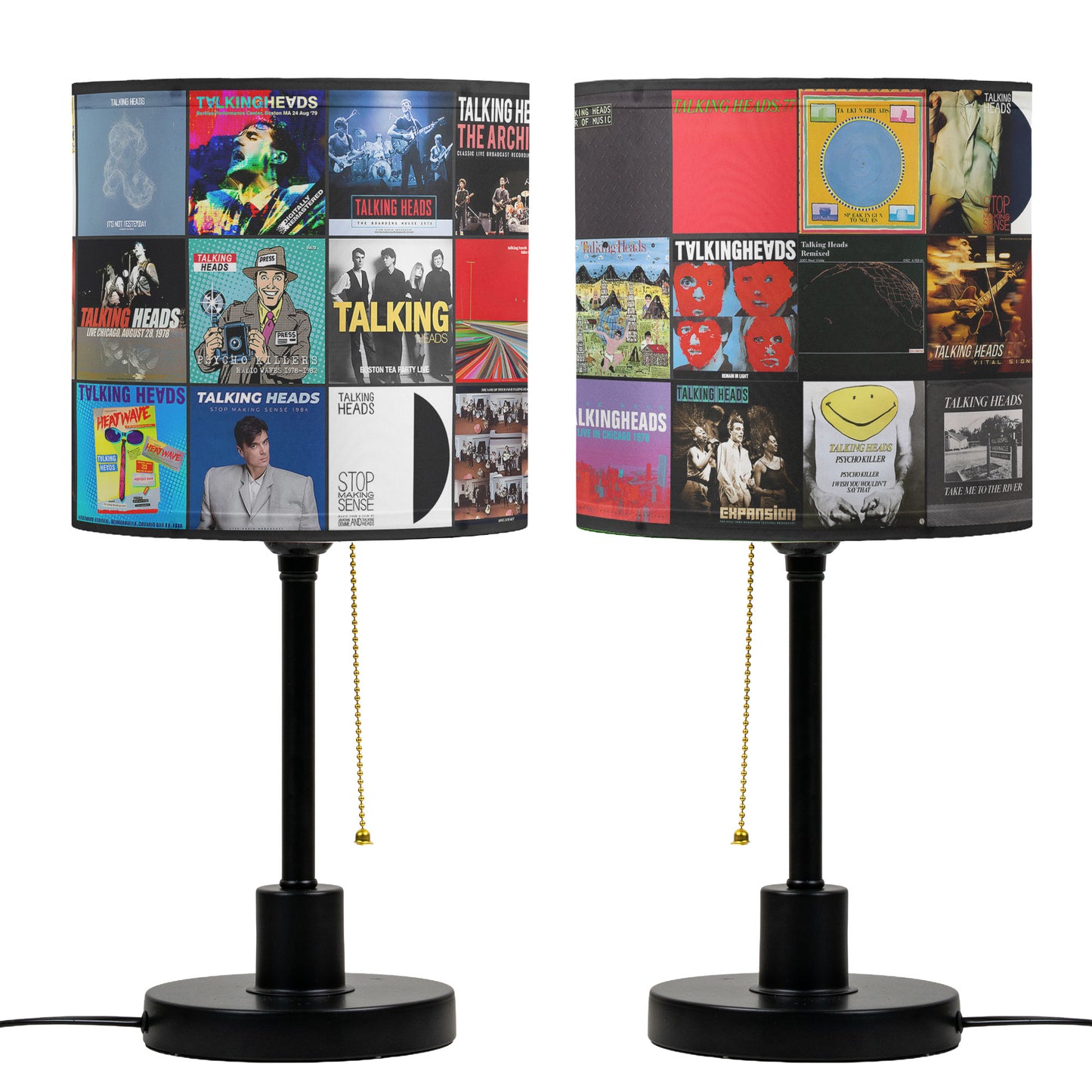 Talking Heads Table Lamp – Cylinder & Pyramid Design Music Decor