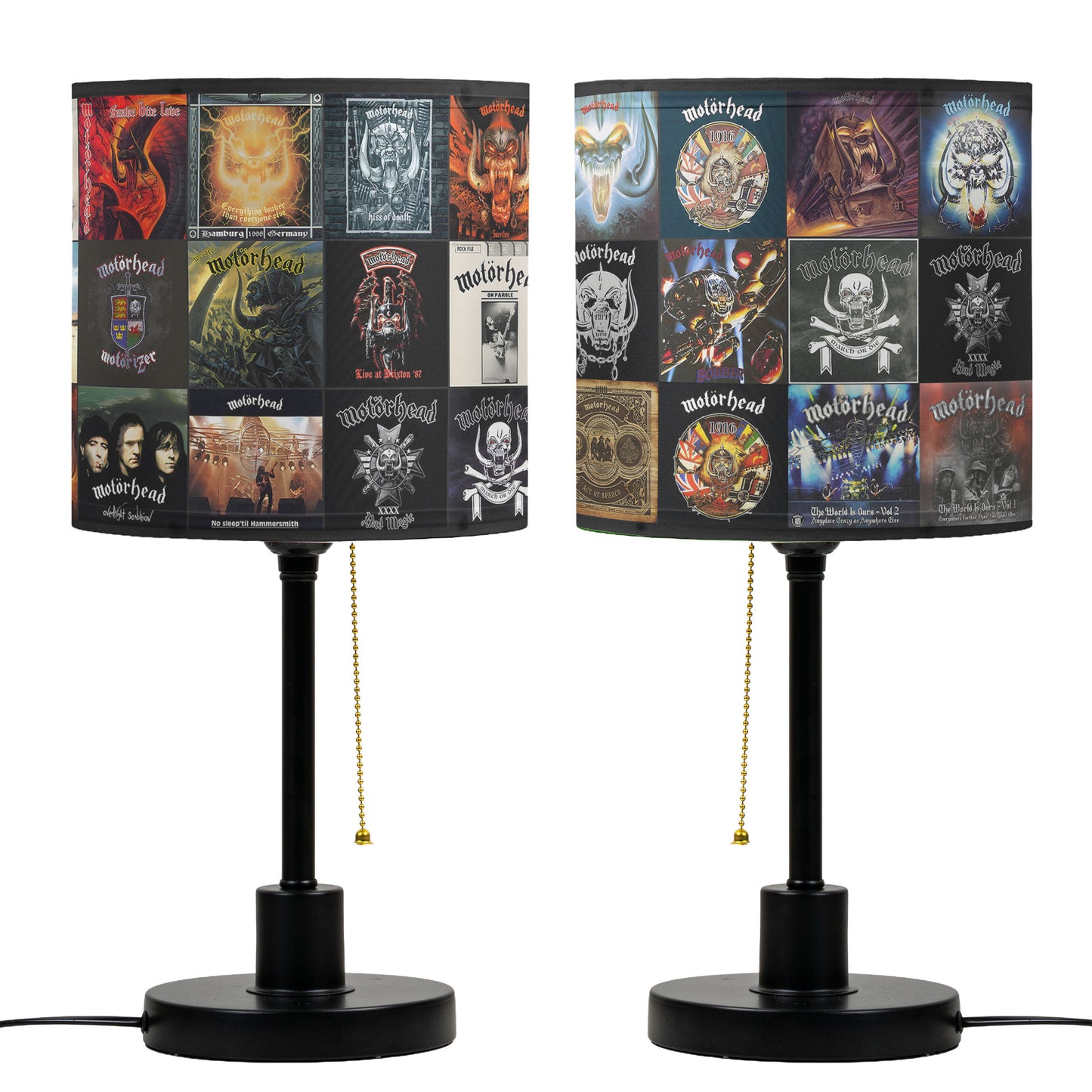 Motörhead Table Lamp – Cylinder & Pyramid Design Heavy Metal Decor