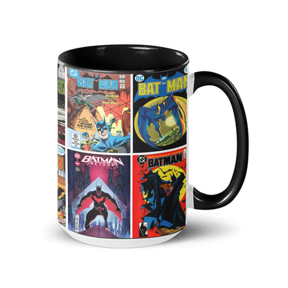 🦇 Batman Comic Covers Accent Mug – Vintage DC Comics Collage Coffee Mug