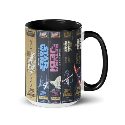 Star Wars VHS Collection Mug – Retro Trilogy & Prequel Movie Spine Coffee Cup