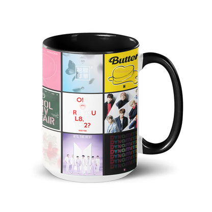 BTS Album Collage Accent Mug – Iconic Discography Coffee Cup