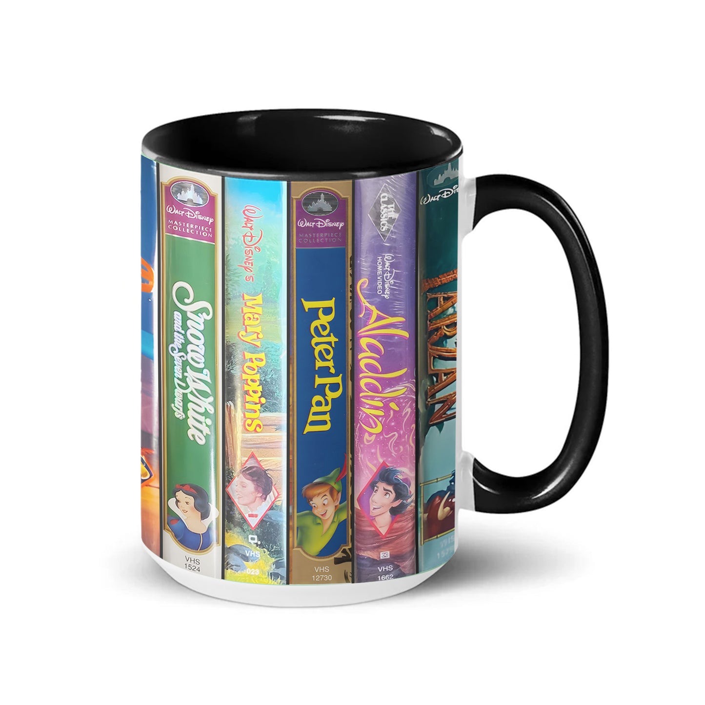 Disney Classic VHS Collection Mug – Vintage Cartoon Movie Spine Coffee Cup