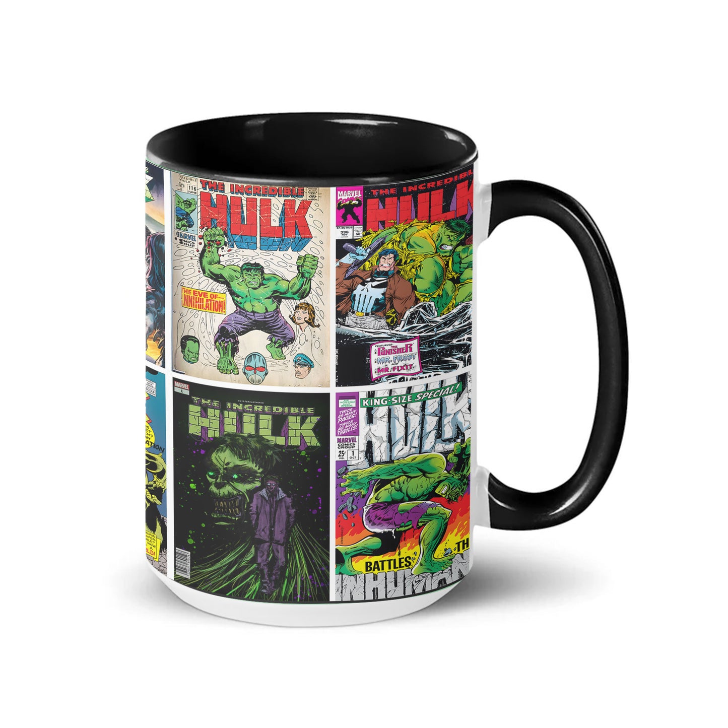Hulk Comic Mug – Vintage Marvel Superhero Coffee Mug with Black Handle
