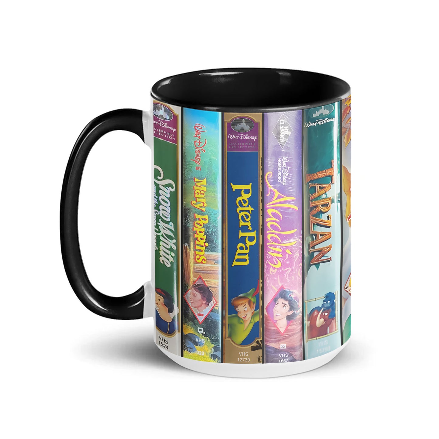 Disney Classic VHS Collection Mug – Vintage Cartoon Movie Spine Coffee Cup