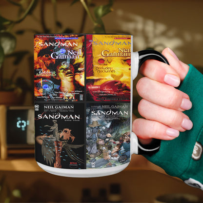 The Sandman Comic Mug – Neil Gaiman Graphic Novel Coffee Mug with Black Handle