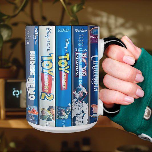 Disney & Pixar VHS Classics Mug – Toy Story, Cinderella & Winnie the Pooh Vintage Coffee Cup