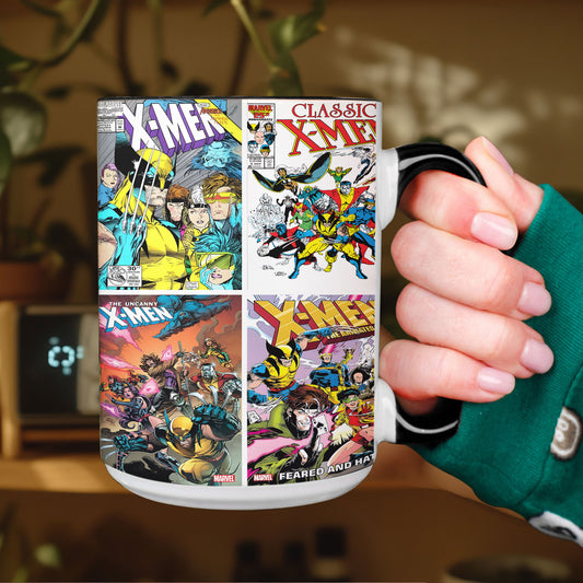🧬 X-Men Comic Covers Accent Mug – Classic Marvel Mutants Coffee Mug