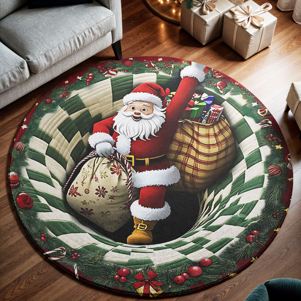 ?? Santa’s Chimney Round Rug – 3D Christmas Magic Design ??