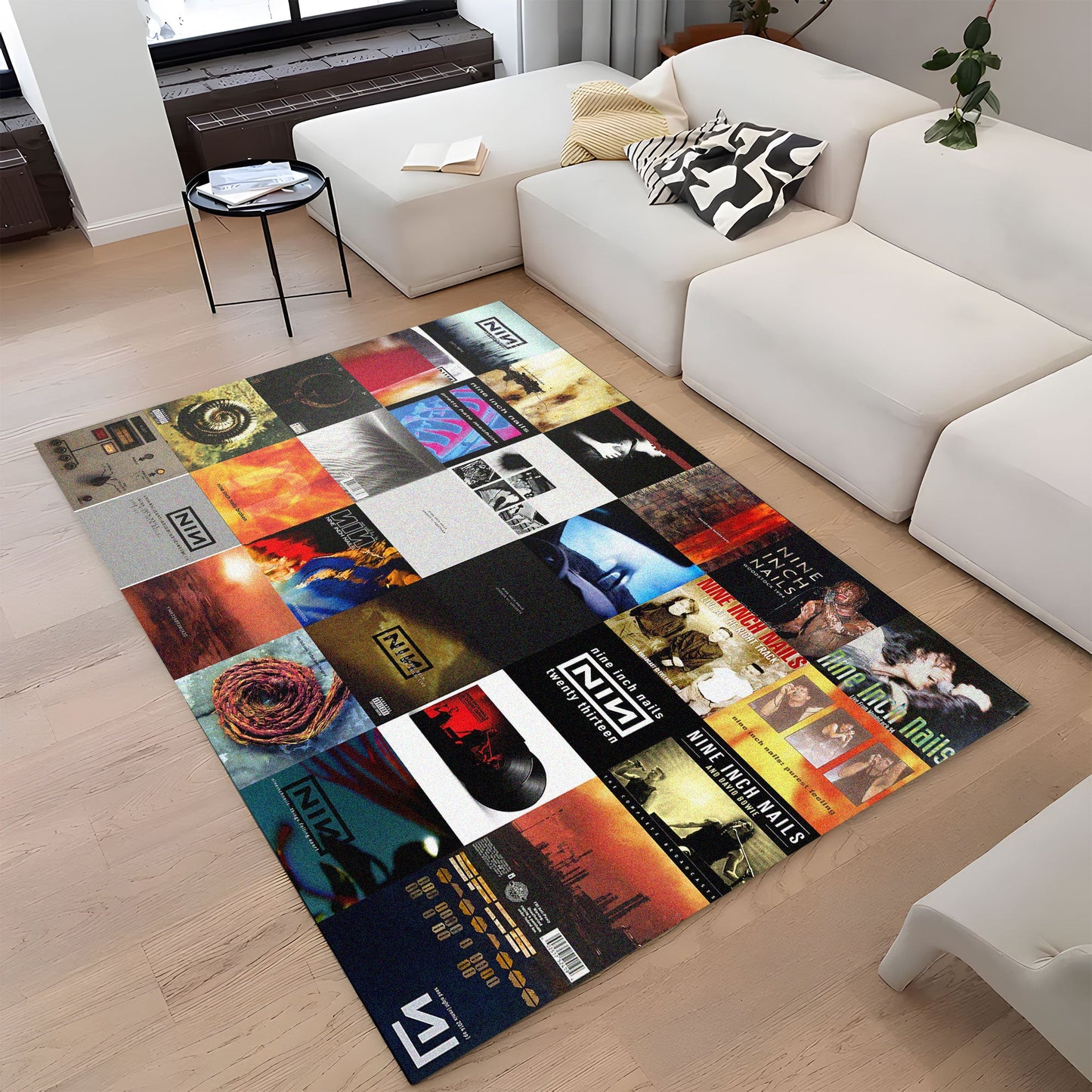 Nine Inch Nails Album Cover Collage Rug