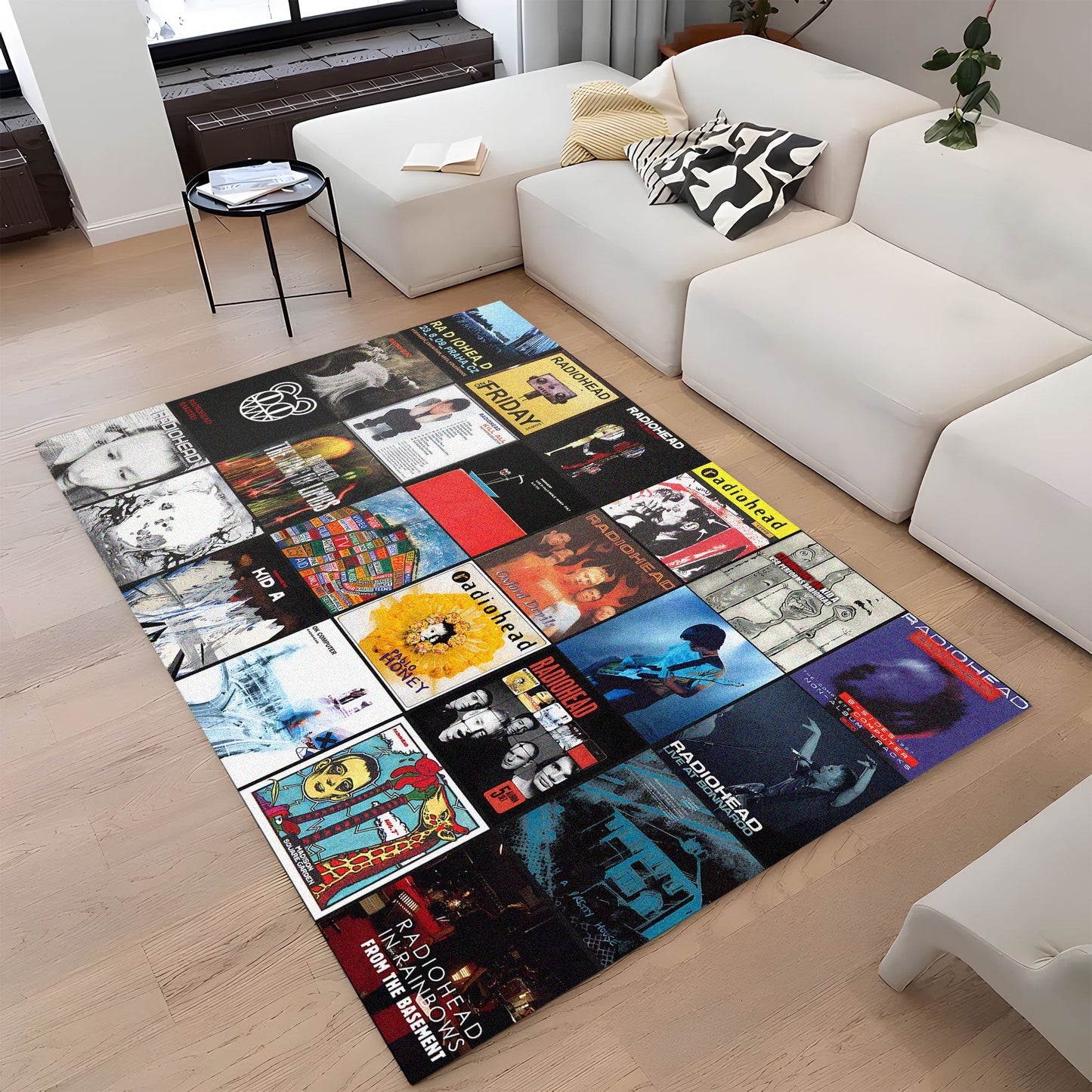 Radiohead Album Cover Collage Rug