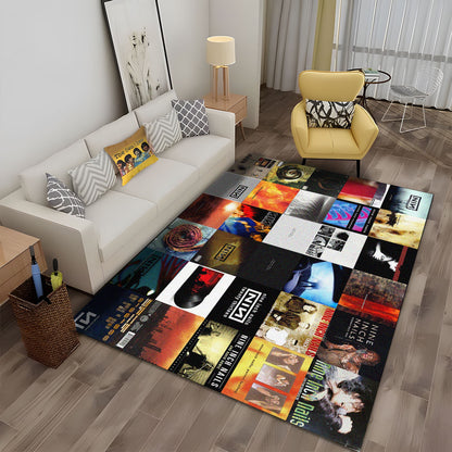 Nine Inch Nails Album Cover Collage Rug