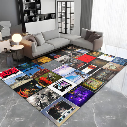 Rush Album Cover Collage Rug