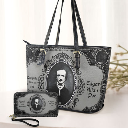 Edgar Allan Poe Gothic Leather Handbag – Dark Poetry Inspired Purse