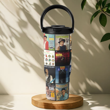 Elvis Presley Vintage Album Collage Tumbler – A Nostalgic Tribute to the King of Rock & Roll