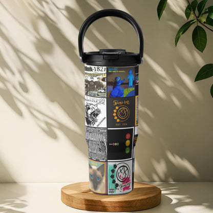 blink-182 Album Collage Tumbler – Pop Punk Nostalgia of Youth