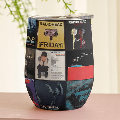 Radiohead Album Collage Tumbler – A Nostalgic Journey Through Sound and Emotion
