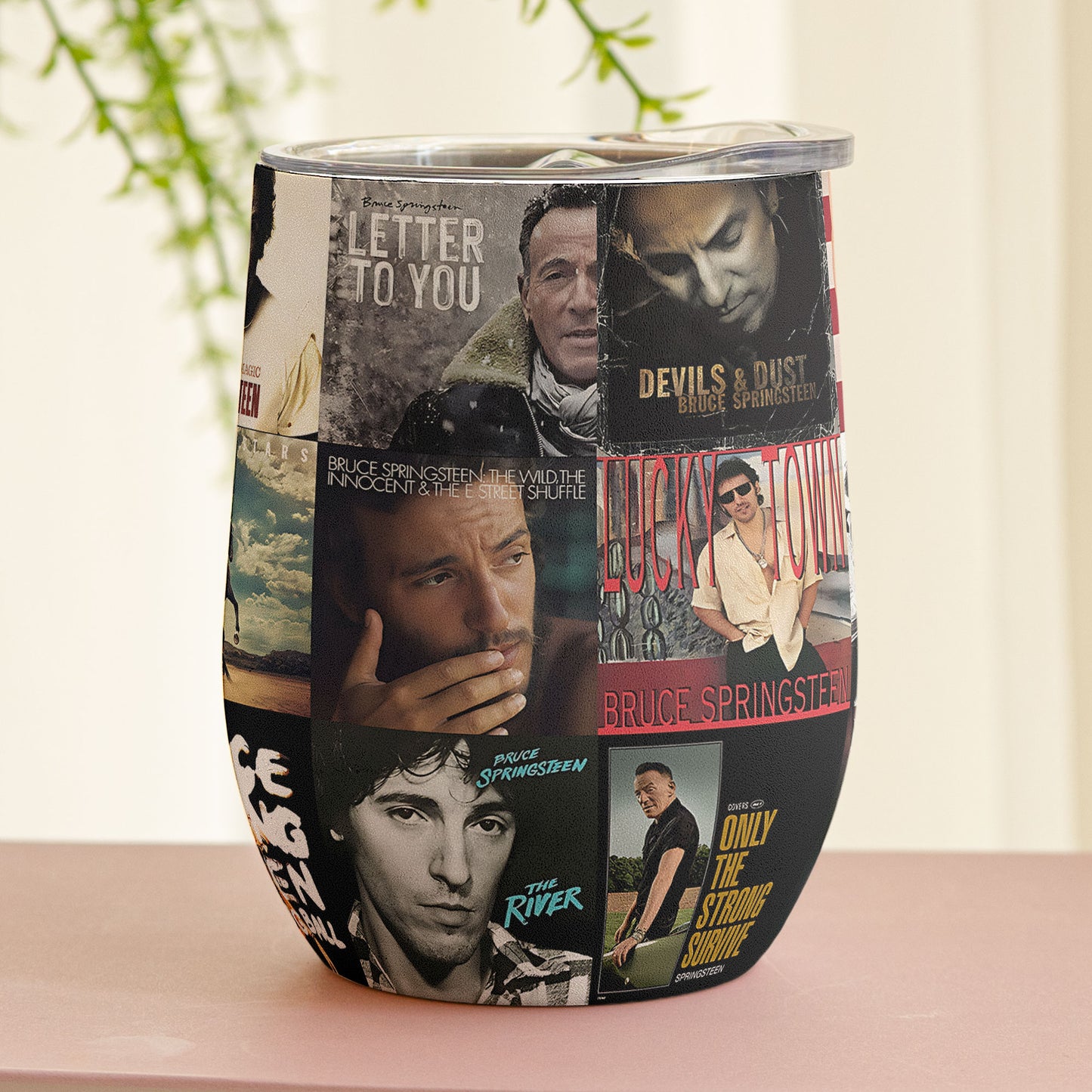 Bruce Springsteen Album Collage Tumbler – A Nostalgic Journey with The Boss