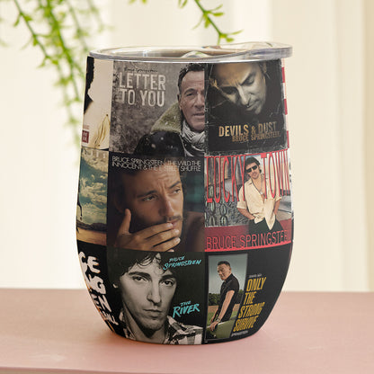 Bruce Springsteen Album Collage Tumbler – A Nostalgic Journey with The Boss