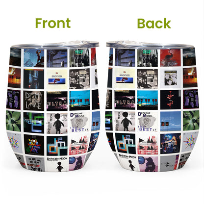 Depeche Mode Album Collage Tumbler – Dark Synth Nostalgia Tribute