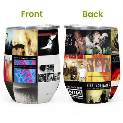 Nine Inch Nails Album Collage Tumbler – Dark Industrial Rock Nostalgia