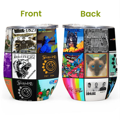 blink-182 Album Collage Tumbler – Pop Punk Nostalgia of Youth