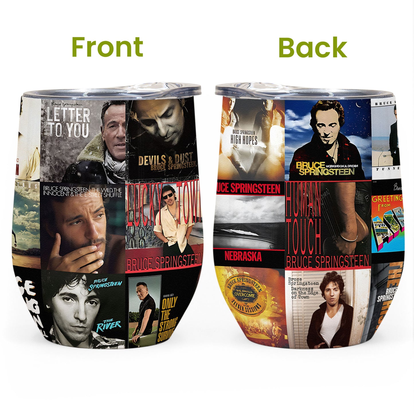 Bruce Springsteen Album Collage Tumbler – A Nostalgic Journey with The Boss