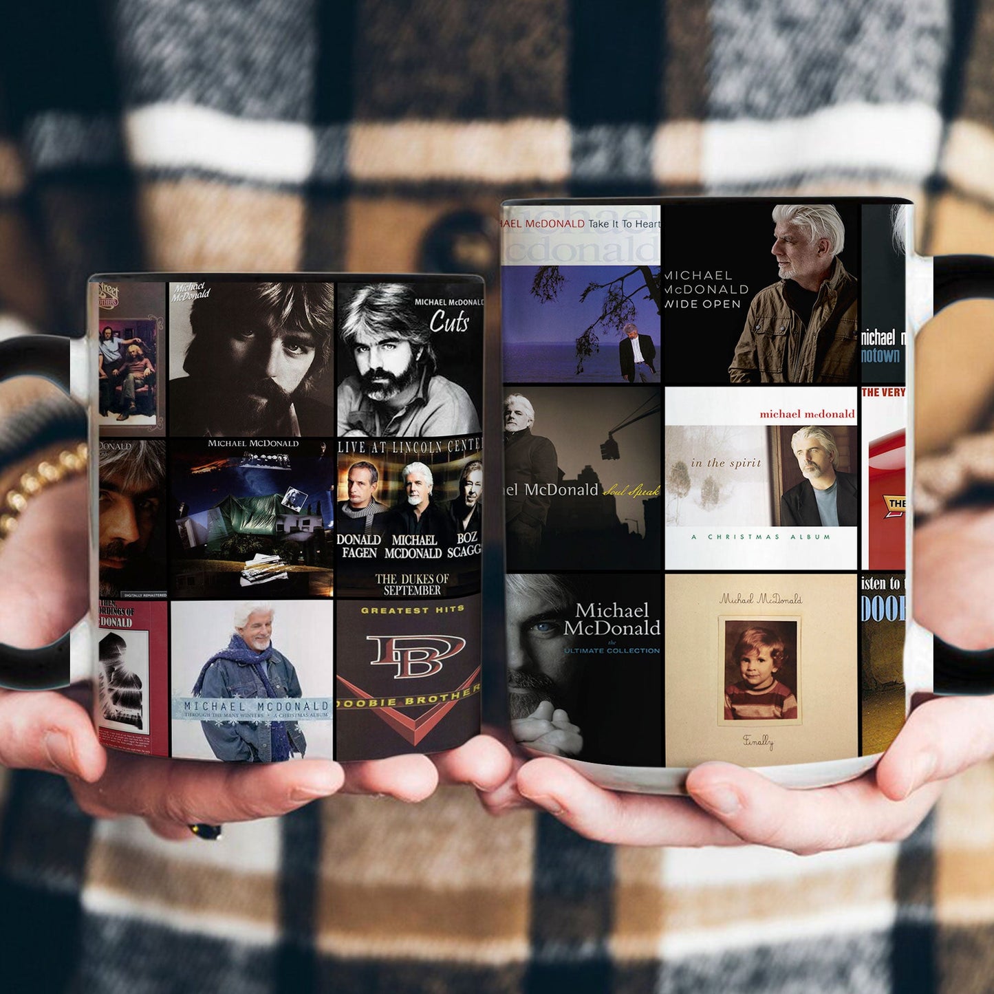 Michael McDonald Accent Mug – Classic Album Cover Collage Gift for Soul & Soft Rock Fans