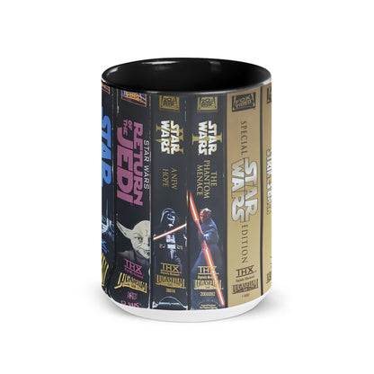 Star Wars VHS Collection Mug – Retro Trilogy & Prequel Movie Spine Coffee Cup