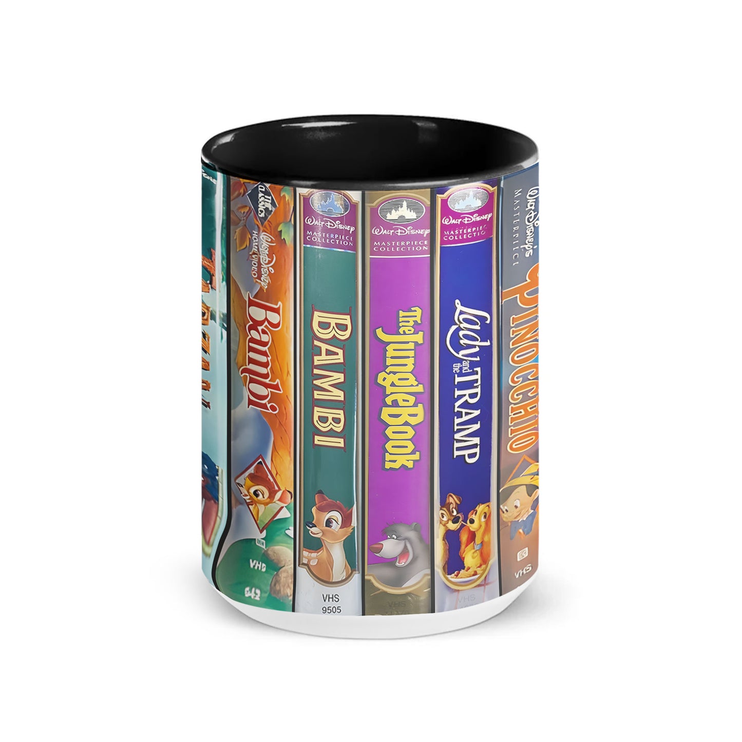 Disney Classic VHS Collection Mug – Vintage Cartoon Movie Spine Coffee Cup