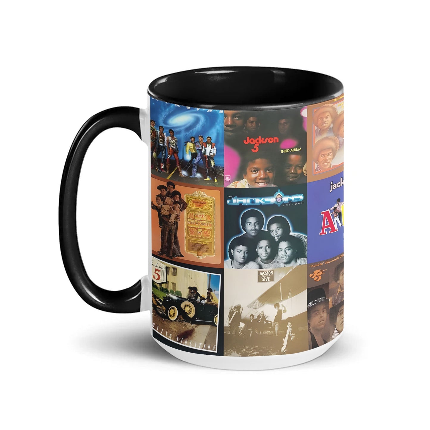 Jackson 5 Accent Mug – Retro Album Cover Collage Gift for Motown Fans