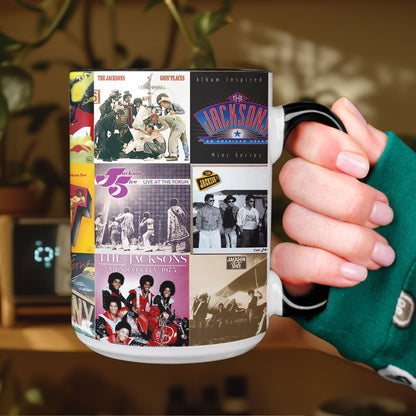Jackson 5 Accent Mug – Retro Album Cover Collage Gift for Motown Fans