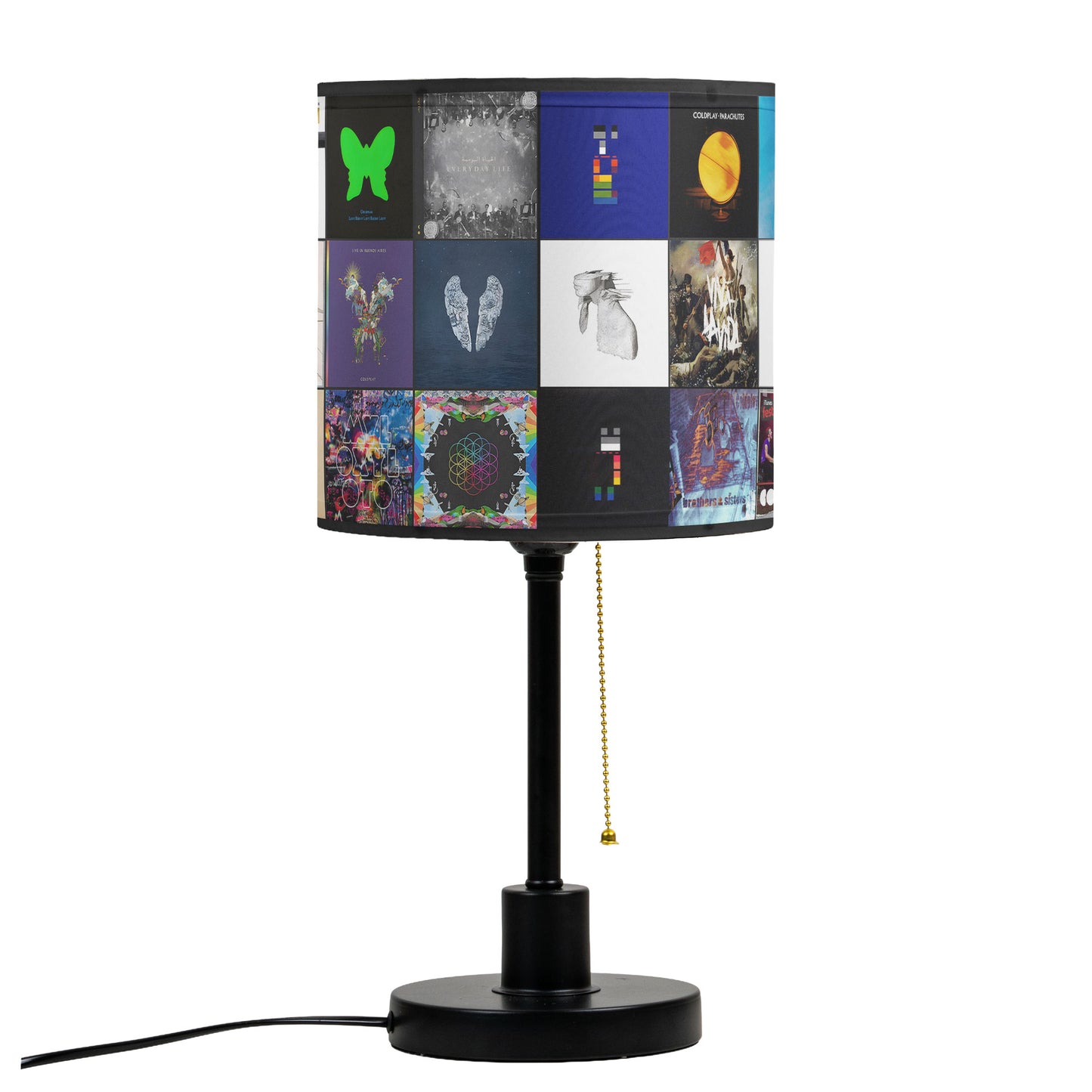 Coldplay Album Collage Table Lamp – Modern Rock Music Decor