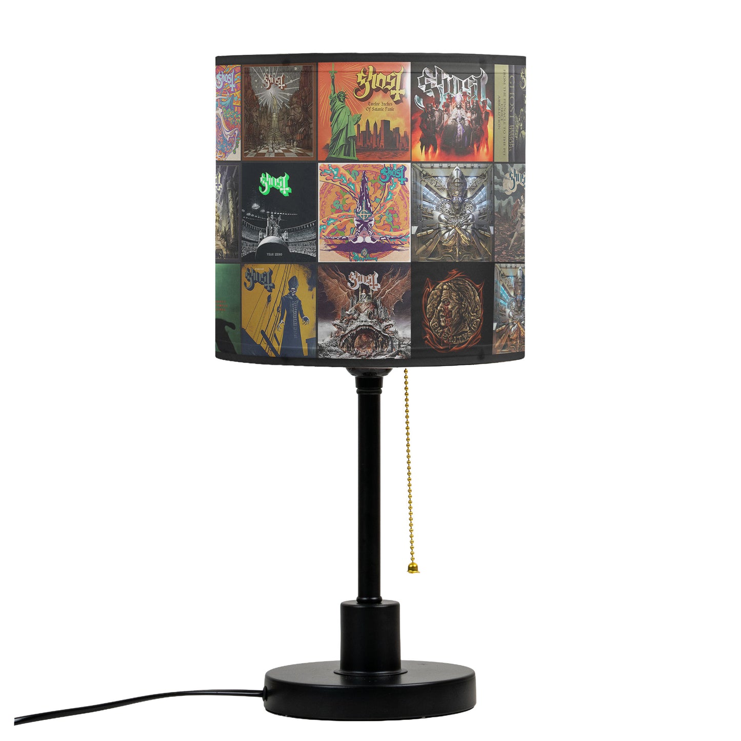 Ghost Table Lamp – Cylinder & Pyramid Design Occult Rock Decor