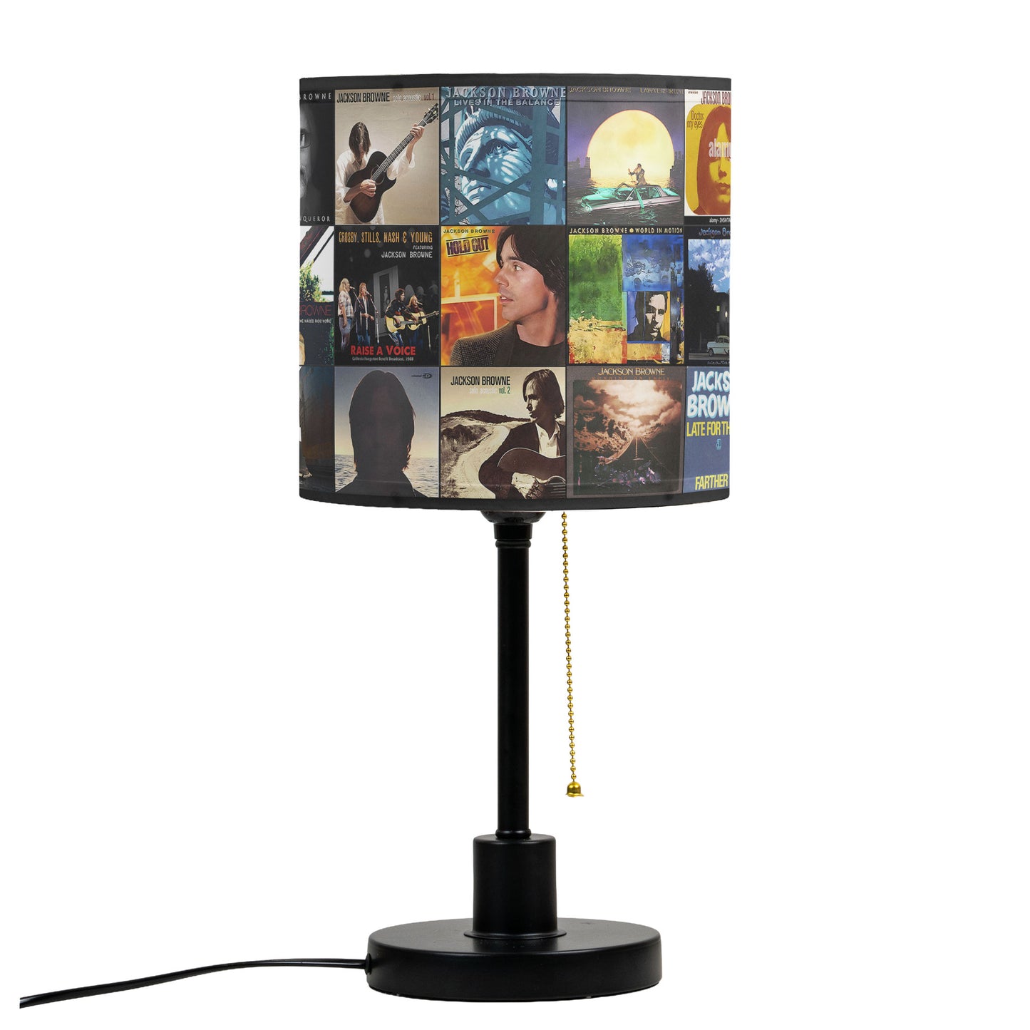 Jackson Browne Album Collage Table Lamp – Classic Rock Music Decor