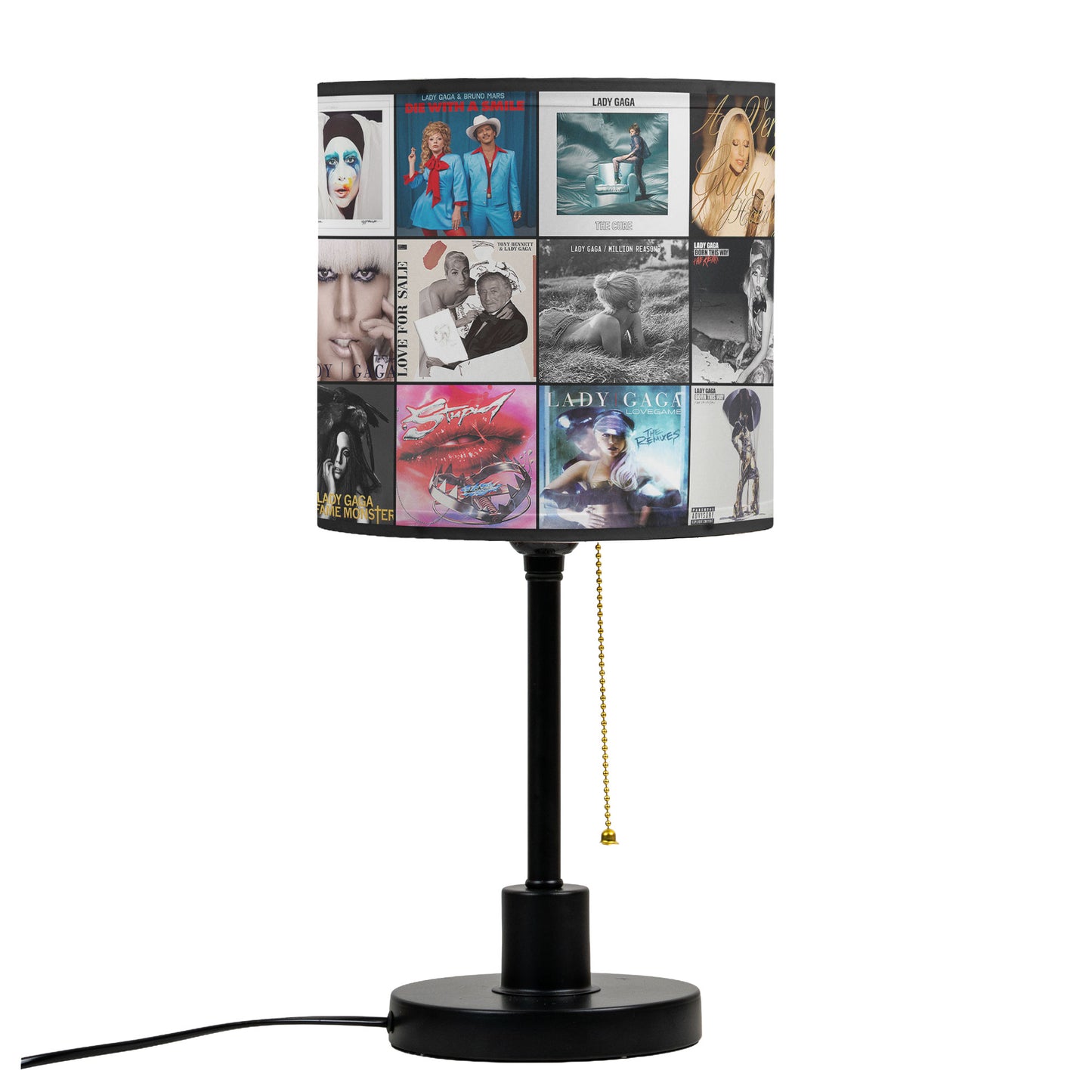 Lady Gaga Table Lamp – Cylinder & Pyramid Design Music Decor