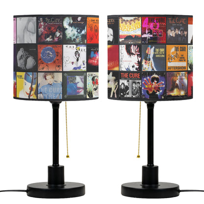 The Cure Table Lamp – Cylinder & Pyramid Design Gothic Rock Album Collage Decor