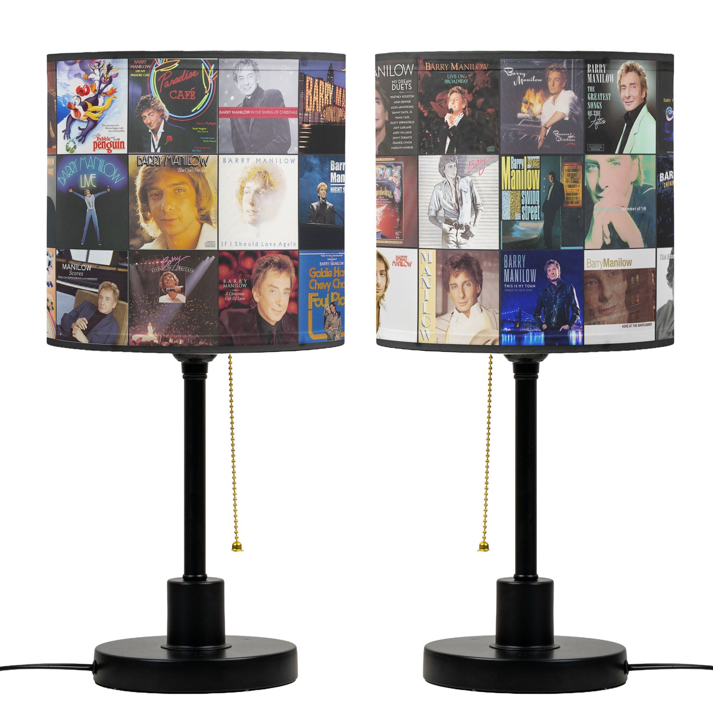 Barry Manilow Table Lamp – Cylinder & Pyramid Design Music Decor