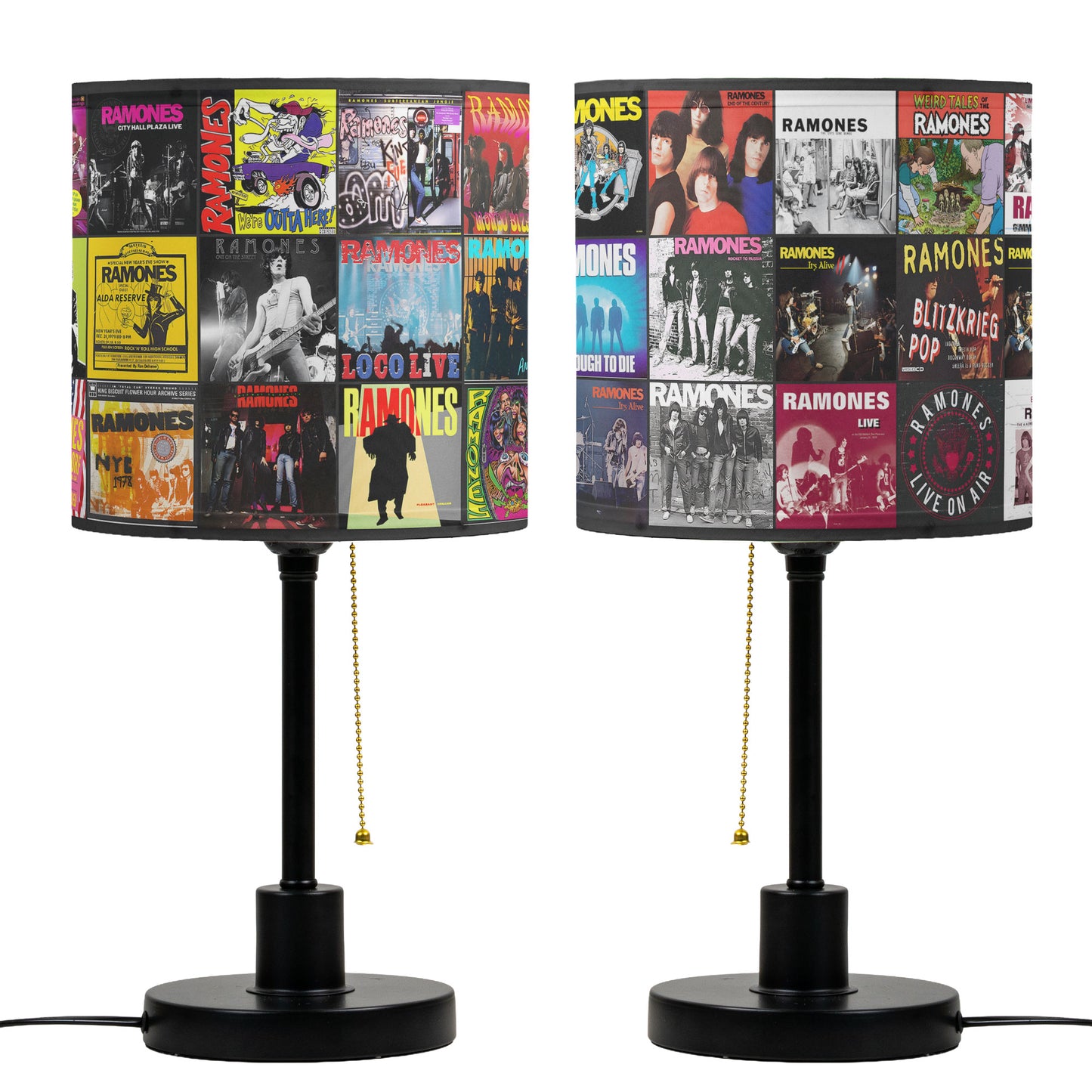 Ramones Table Lamp – Cylinder & Pyramid Design Music Decor