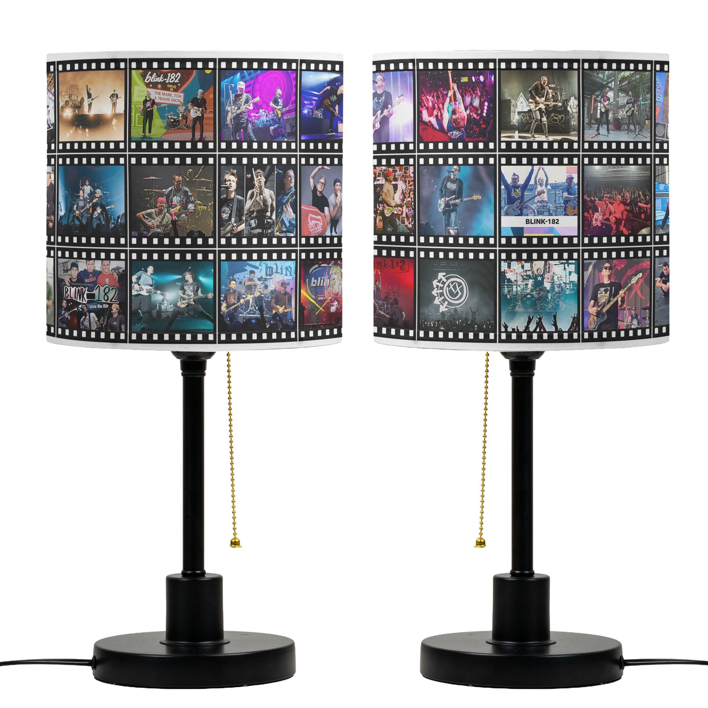 Blink-182 Table Lamp – Live Concert Filmstrip Collage Pop Punk Fan Decor