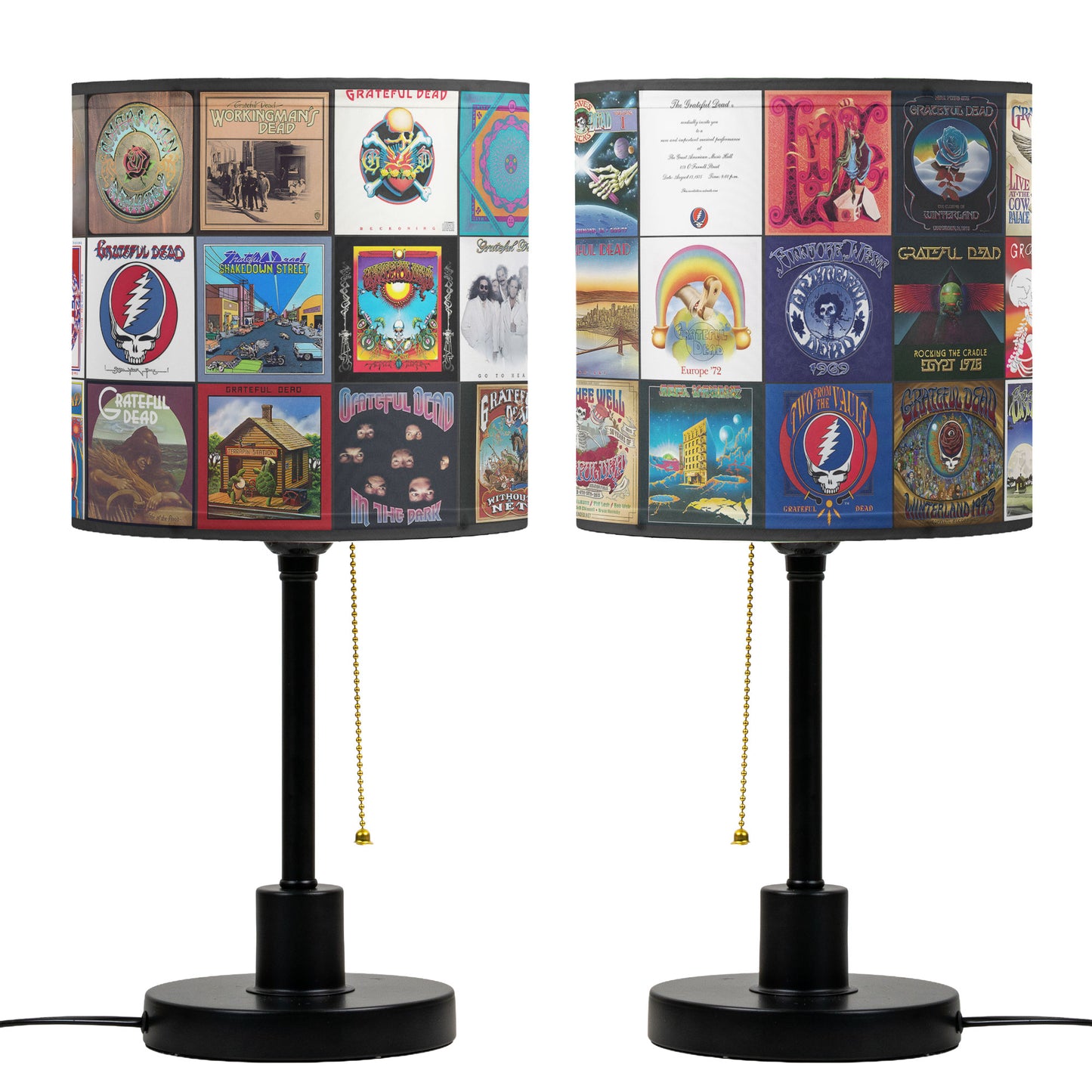 Grateful Dead Table Lamp – Classic Album Cover Collage Psychedelic Rock Fan Decor