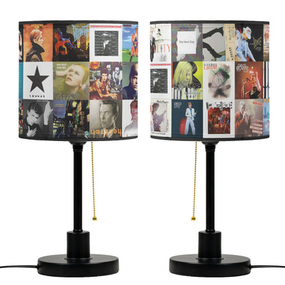 David Bowie Table Lamp – Iconic Album Cover Collage Rock Legend Fan Decor