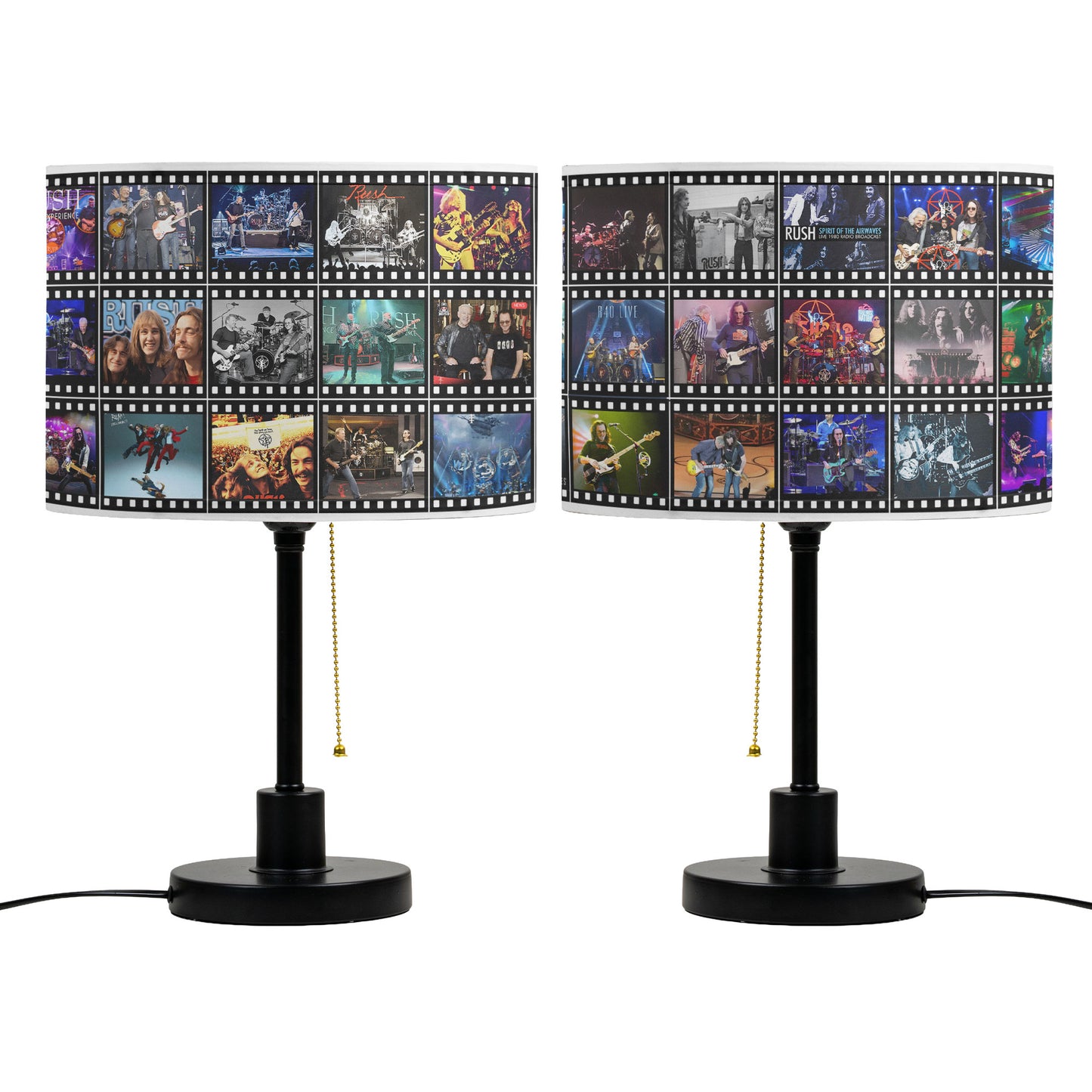 Rush Table Lamp – Legendary Concert Filmstrip Collage Progressive Rock Fan Decor