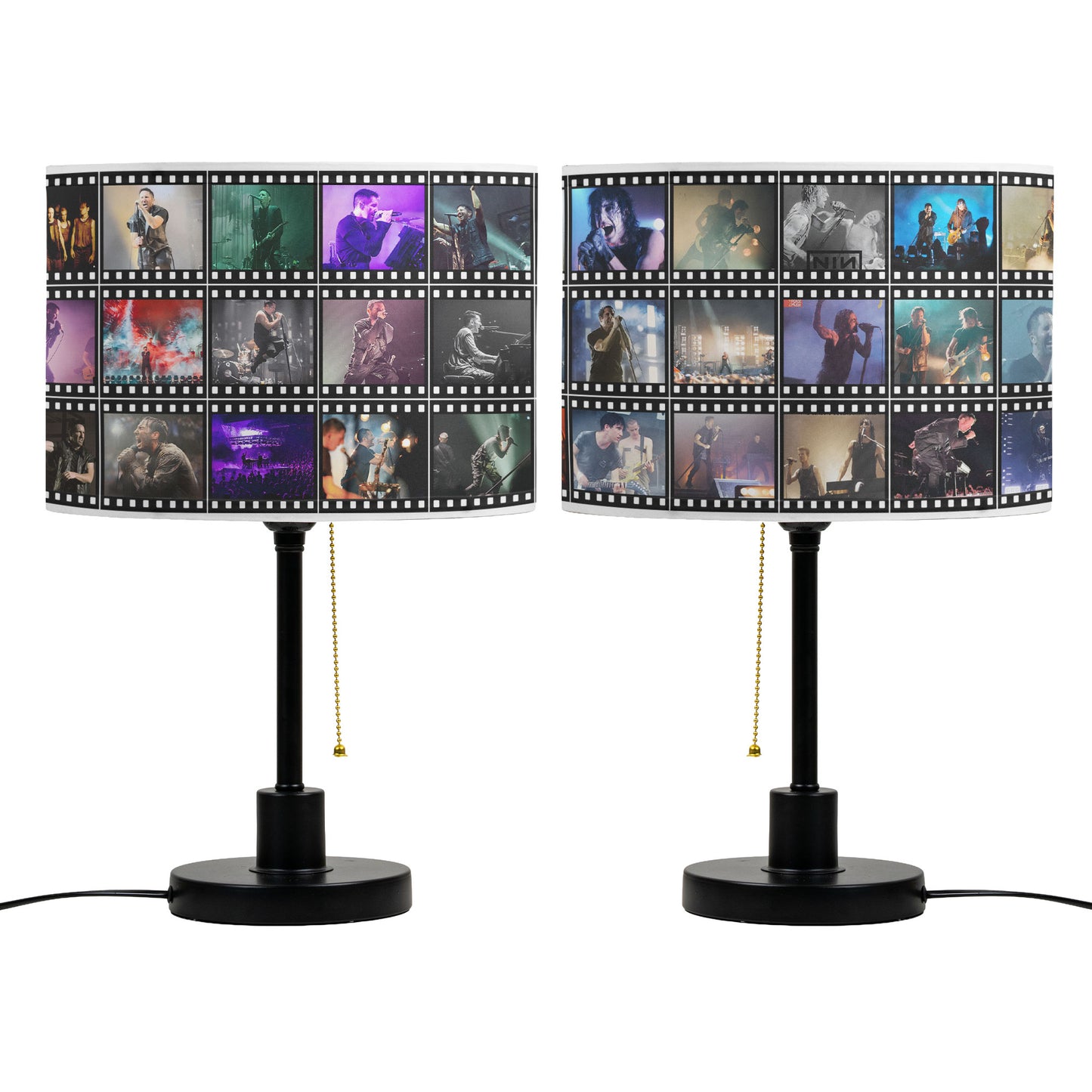 Nine Inch Nails Table Lamp – Live Concert Filmstrip Collage Industrial Rock Fan Decor