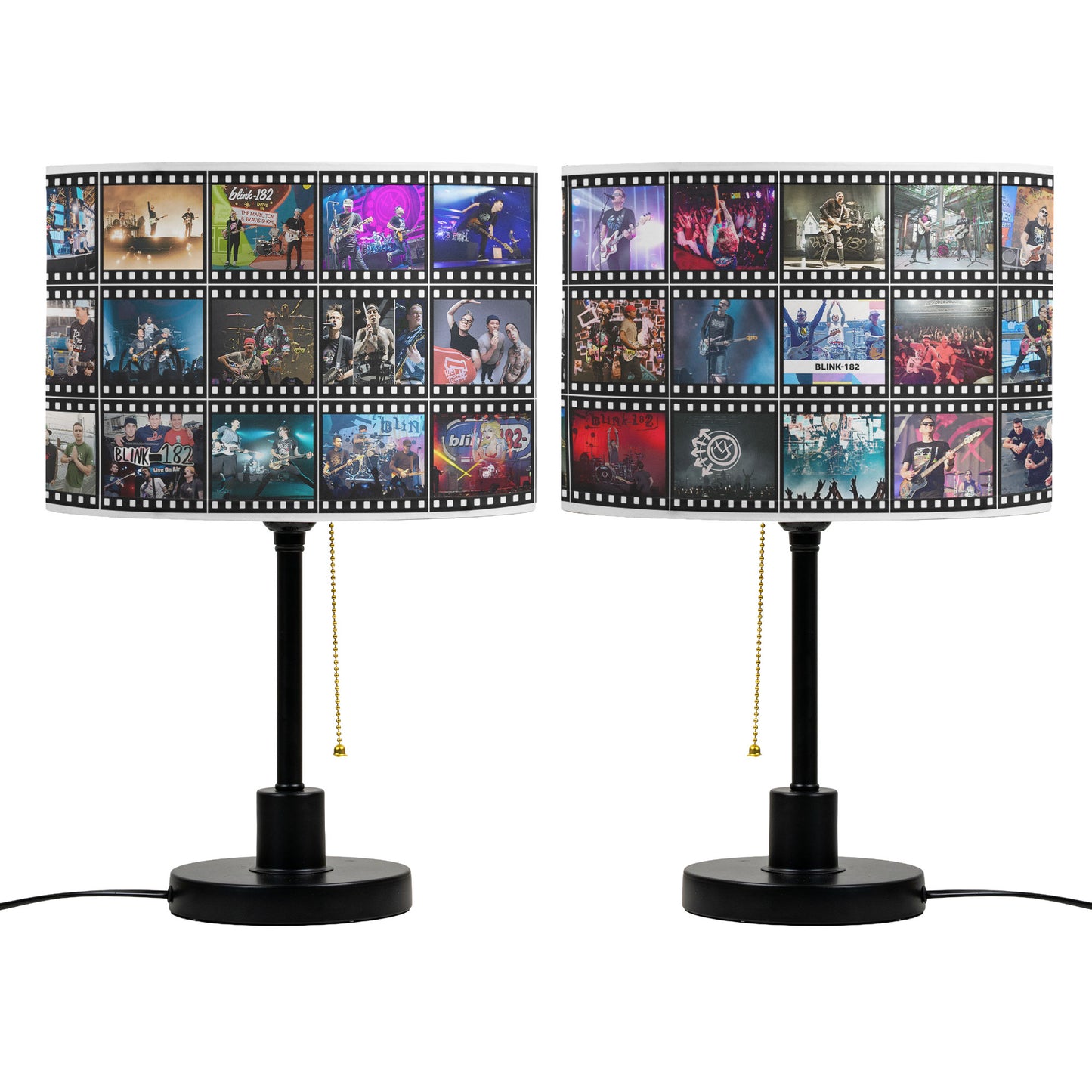 Blink-182 Table Lamp – Live Concert Filmstrip Collage Pop Punk Fan Decor