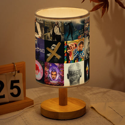 Chris Brown Album Collage Fabric Lamp – R&B Soul Aesthetic Lighting