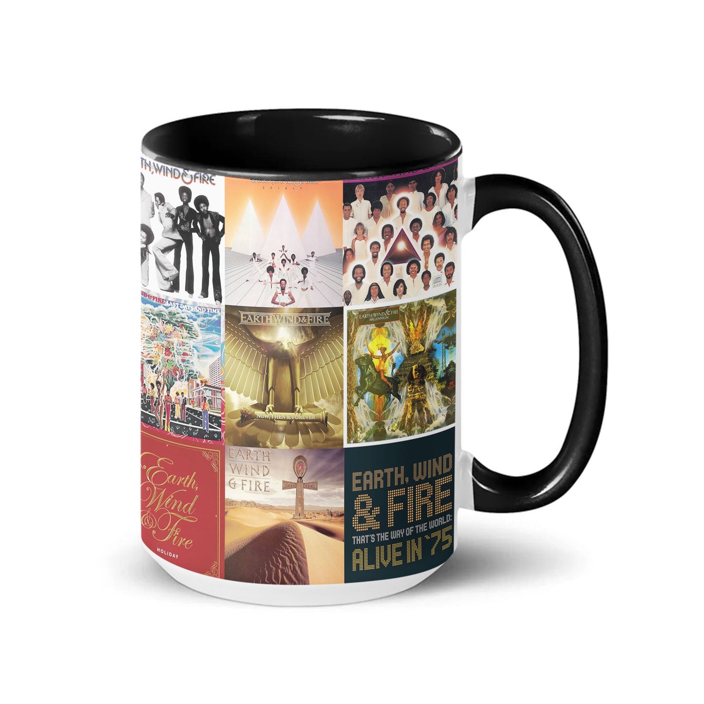 Earth, Wind & Fire Accent Mug – Iconic Album Cover Collage Gift